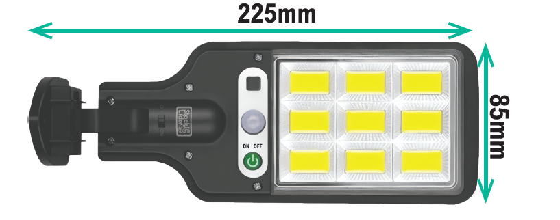 Farola Solar 108 LED COB con Sensor – IP65, 3 modos y control remoto