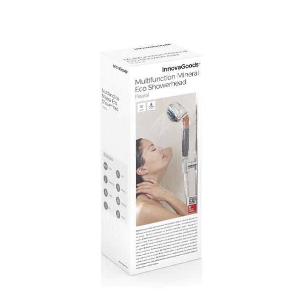 Ecoducha Mineral Multifuncional Pearl – 8 modos, ahorro 65%, filtro con germanio y turmalina