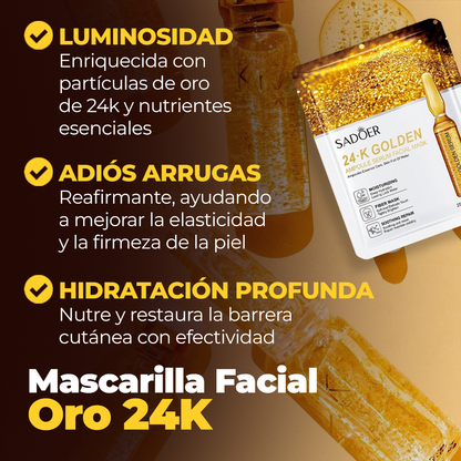 Mascarilla Facial de Oro 24K ( 3 UNIDADES )