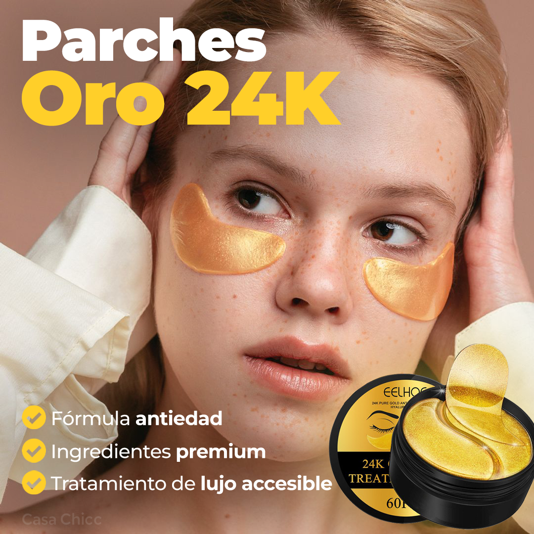 Parches de Oro 24K para Ojos: Hidratación y Rejuvenecimiento Instantáneo