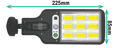 Farola Solar 108 LED COB con Sensor – IP65, 3 modos y control remoto