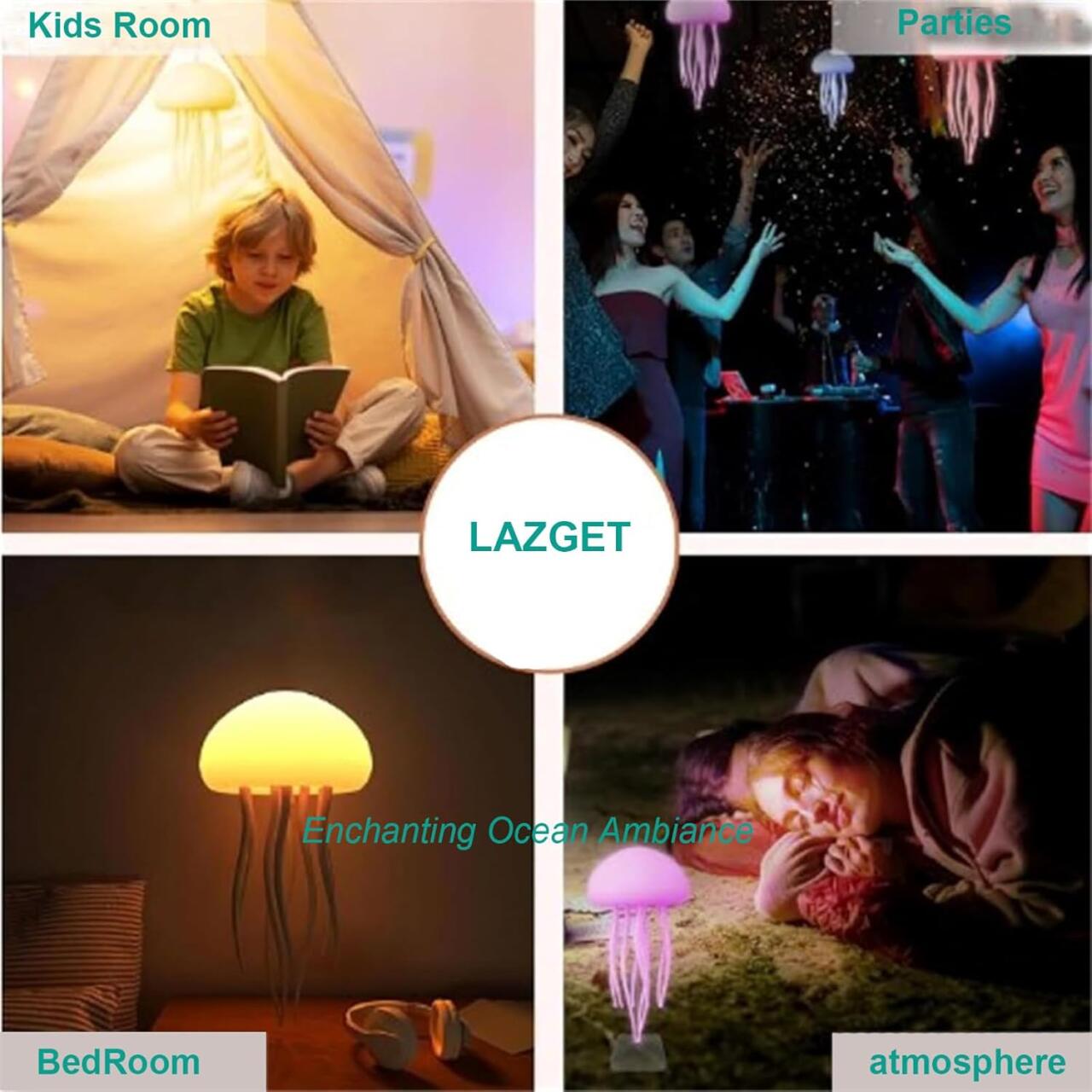 Lámpara Flotante de Medusa LED Recargable – Decoración Efecto Acuático